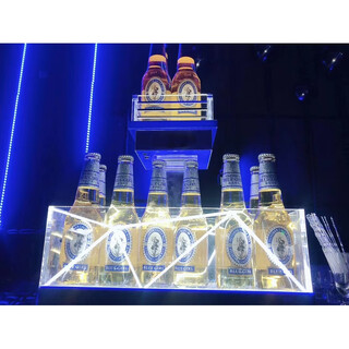 Fantasy bar luminous ice bucket wine frame beer bucket high-value wine rack base champagne bucket yuanbao bucket 28 pack new-white light