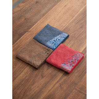 Fat donglai's same tea towel, tea cloth, painted thickened tea towel cloth, absorbent tea table cloth, special towel for tea making, kung fu tea set with flower language painted tea towel (coffee color)