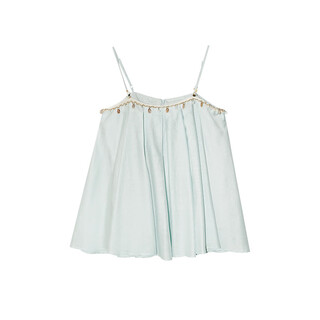 Interpretation of beauty newopen25 summer french pure desire sexy tencel double root strap top women s5317 blue s