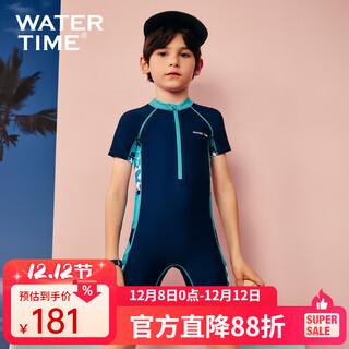 Watertime children's swimsuit boy summer one-piece sun protection medium and large children's swimsuit 2024 new boys' swimsuit jungle dinosaur one-piece 135-145cm weight 29-36kg10 years old