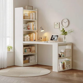 Leadtek corner desk bookcase bookshelf integrated computer desk student study desk office desk writing desk workbench store manager recommends 26mm ivory white 120