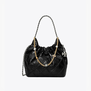 Tory burch women's fleming shoulder bag mini chain magnetic buckle soft retro crossbody handheld tb women's bag new 164022 001 black 22 18 7 cm