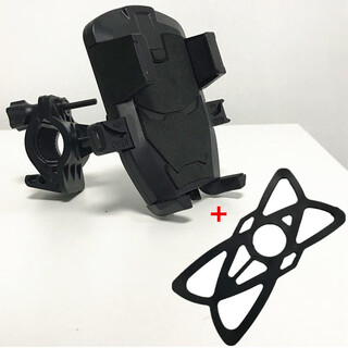 Electric vehicle bracket motorcycle navigation bracket mountain bike cycling bracket meituan automatic clamp handlebar bracket_black + strap