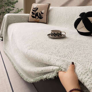 Yusenyi advanced wind-sensing universal sofa cover fabric anti-cat scratch sofa cover sofa cover sofa blanket sofa cushion yaxi-green strictly control the quality, select high-quality chenille, baby touch 180x130cm recommend single seat without armrests same price