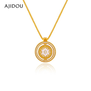 Ajidou ajidou necklace women's new chinese style eight treasures compass pendant clavicle chain fashion light luxurious high-level short necklace