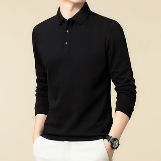 Ax armani polo shirt for men in autumn loose cotton polyester twill basic style black m 48.