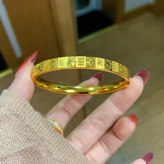 Shudou gold store 999 gold pure gold ancient mahjong bracelet for women new explosive crushed ice national quintessence thirteen unitary bracelet