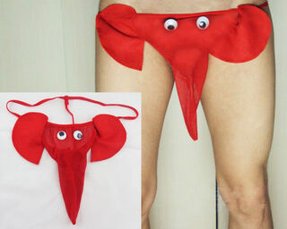 Fantasy men's g-string couple flirting sexy uniform temptation one-piece suspender panties sexy sexy suit underwear elephant sexy t-pants red one size