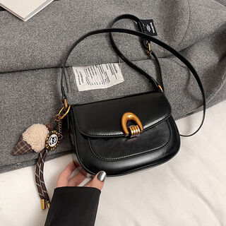 This year's popular bags for women 2025 new crossbody bag retro versatile shoulder bag saddle bag black with pendant collection add purchase priority delivery