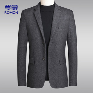 Romon woolen suit men's autumn and winter business casual professional formal suit dress dad jacket xf78 gray 2x