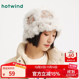 Hotwind (hotwind) shopping mall same style women's plush hat 2025 winter new color stitching warm face-showing small hat 24 colors f