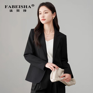 Fabersa advanced casual thickened suit jacket women's autumn and winter new waist black short suit women's black - spring and autumn m