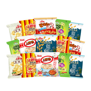 Shanghaojia casual snacks puffed food shrimp crackers and shrimp crackers small package 5-6g 42 packs (random flavor)