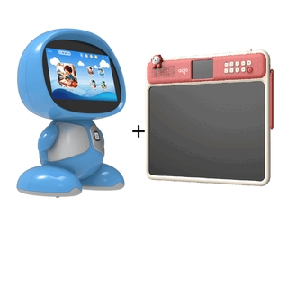 Patriot intelligent training machine, learn and practice early education learning lcd drawing pad, good gift for children's growth () package is more cost-effective early education robot + early childhood education