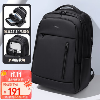 Polo backpack men's short-distance travel backpack lightweight student school bag 16/17.3 inches business trip computer bag business