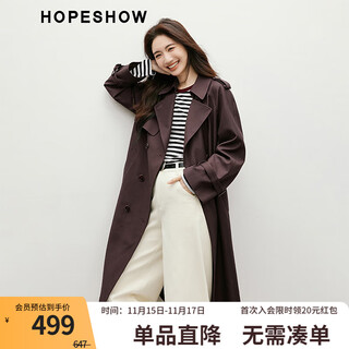 Red sleeves this year's popular windbreaker spring 2025 new women's intellectual style loose lapel casual long coat coffee 037 s