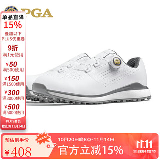 Pga golf shoes men's shoes anti-slip spikes knob shoelaces popcorn breathable men's shoes white gray 39