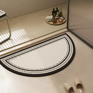 Yusenyi bathroom non-slip floor mat diatom mud absorbent foot mat bathroom toilet door bathroom mat entry door roman avenue semicircular diatom mud mat 30x40cm (suitable for kitchen drain mat)