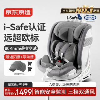 Jingjing tokyo-made child safety seat 0-6-7 years old baby i-safe dual ventilation heated star cabin pro star fog gray