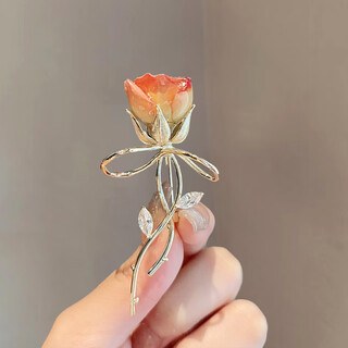 Snqp golden rose brooch, feminine corsage, creative large pin, suit coat accessories, gift, golden rose brooch