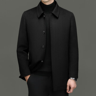 Goldlion g+ goldlion cashmere coat men's winter lapel wool woolen men's winter liner dad's warm jacket black m 170 recommended 95-125 jin jin equals 0.5 kg