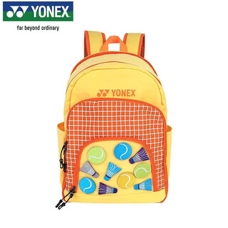 YONEX尤尼克斯羽毛球包青少年儿童时尚魔术贴双肩背包BA299CR黄橙