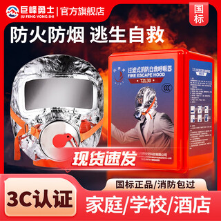 Fire mask, anti-virus, anti-smoke, household fire escape, filter-type full-face mask, self-rescue respirator, hotel 3c certification (upgraded/universal for children), 3 pack for a family of 3, high-efficiency filtration