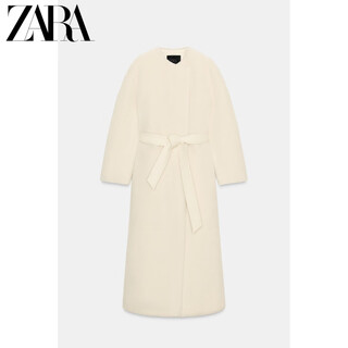 Zara2025 new winter style women's zw limited edition faux fur effect coat 4360257 733 official cream l (175/96a)