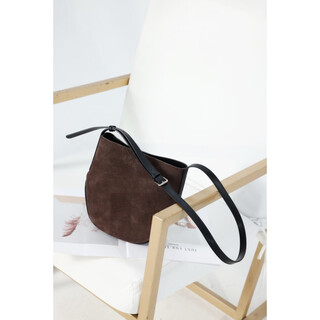 Goldlion g+ goldlion autumn and winter new style genuine leather niche retro fashion bucket bag style frosted cowhide saddle bag single shoulder crossbody frosted coffee 24*7*21cm