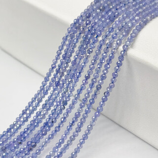 Fat donglai same style tanzanite necklace natural 2mm faceted diamond round beads loose beads millet beads semi-finished diy beads 2mm 1 about 38.5cm about 188 pieces