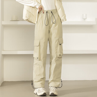 Mad cortes goose down down pants for women's outer wear 2025 winter warm northeastern windproof and waterproof overalls ski outdoor assault pants khaki 4xl 170-220jin jin is equal to 0.5 kg