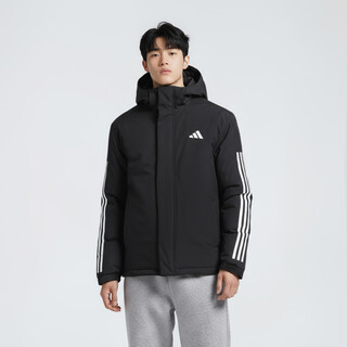 Adidas men's sports style series 3s hooded ins j short cotton jacket jy8303 black 2xl
