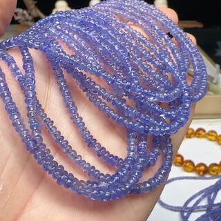 Fat donglai same style tanzanite necklace high pallet bead color crystal rod 2.5-3.6 mm 41 cm about p333-2# tanzanite necklace semi-finished product without buckle