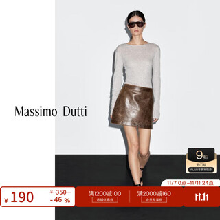 Massimo dutti new season special offer 2025 women's slim fit and versatile hollow cotton blend long-sleeved t-shirt 06261205 light gray xl (cn 175/100a)