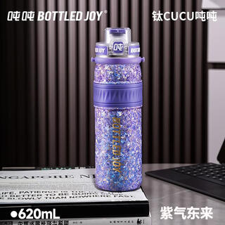 Tons of bottled joy pure titanium thermos cup, pure titanium inside and outside, double drinking straw cup, high-end business gift water cup