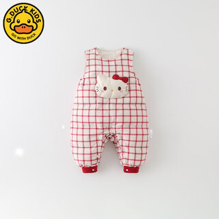 G.duckkids little yellow duck girls infant sleeveless jumpsuit cartoon harness autumn and winter new overalls category a red 80cm (9-12 months/weight 9-11kg)