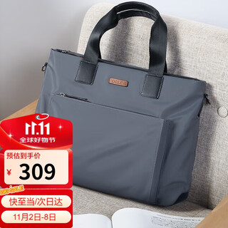 Golf golf business briefcase men's large-capacity handbag men's 15-inch laptop bag lightweight casual shoulder crossbody bag horizontal briefcase 5i768317j gray