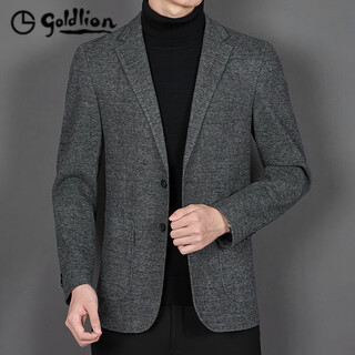 Goldlion high-end wool suit men's autumn and winter single-piece top middle-aged casual wool suit jacket medium-thick single suit 2835 light gray m 170