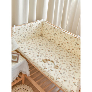 Anyoubi newborn baby crib fence pure cotton beanie baby spliced bed fence anti-fall cloth children's anti-collision buffer soft bag jungle bunny-three-sided bed fence within 100*56 please note the size when placing an order