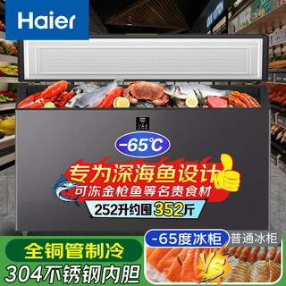 Однотемпературная морозильная камера haier, бытовая сверхнизкая температура минус -65/-70 градусов, глубокая заморозка, быстрая заморозка, коммерческая камера быстрой заморозки для морепродуктов большой вместимости dw-60w151/321/451eu1, обмен на dw-60w252eu1丨-65 градусов, низкая температура丨 252 л