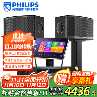 飞利浦【国家补贴】家庭ktv音响套装唱歌全套设备 卡拉ok点歌机功放音箱组合 家用客厅唱歌K歌设备 【TOP1冠军】10吋豪华版套装 图片色