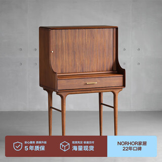 Norhor nordic expression/imported medieval retro style/e10 solid wood organ rolling door makeup mirror dressing table dressing stool g spot dressing table walnut color