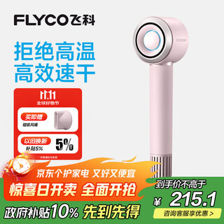 Flyco high-speed hair dryer birthday gift household portable travel essential quick-drying negative ion high wind hair care hair dryer fh6371 diamond powder national subsidy