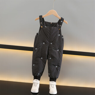 Disney boys winter white duck down overalls 2025 new children's jumpsuits baby girl down pants outer wear thickened gray overalls down pants 80 cm