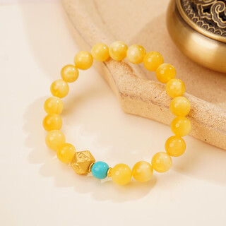 Potala palace's unique pure gold beeswax bracelet, bai yi's father's eight-edge bead turquoise bracelet, men's and women's birthday gift for the year of birth