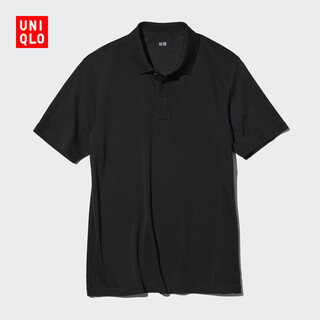 Uniqlo men's and women's airism polo shirt/short sleeve t-shirt 482302 09 black l