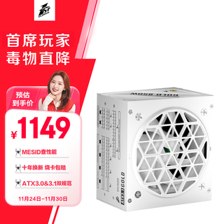 Chief player (1st player) ngdp gold medal 1000w power supply (atx3.0&3.1 dual specification/mes id/embossed line/fdb fan/support 5090/white)