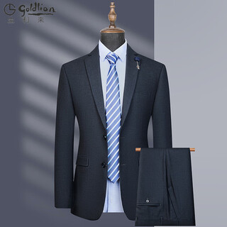 Goldlion men's wool suit business casual slim groomsmen grooms wedding dress professional formal suit jacket jh-8875-blue m
