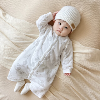 Spring and autumn baby sleeping bag, children's winter anti-kick quilt, warm pajamas, men's and women's baby quilted jumpsuit, pure cotton nightgown, dandelion, warm thin cotton sleeping bag, one size fits all 73cm