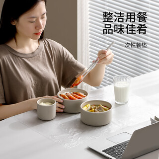 Fasola disposable placemats, oil-proof and waterproof placemats, primary school dining table mats, children's tablecloths, portable outing dining mats, 45 disposable placemats, transparent (approx. 40*60cm)